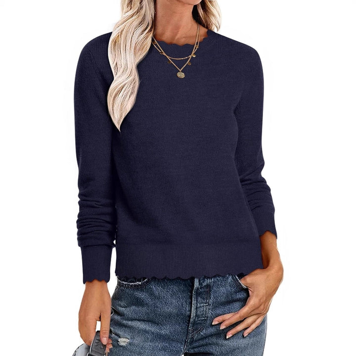Damen Sweater mit Wellenkante W&W Mode