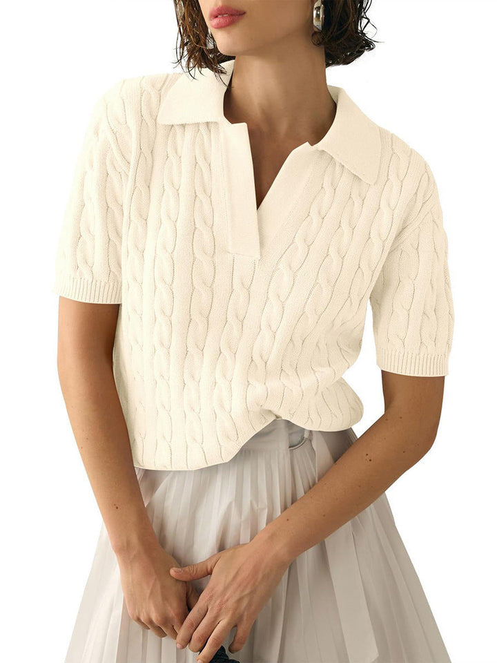 W&W Mode | Polo-Kragen Twist Strickpullover