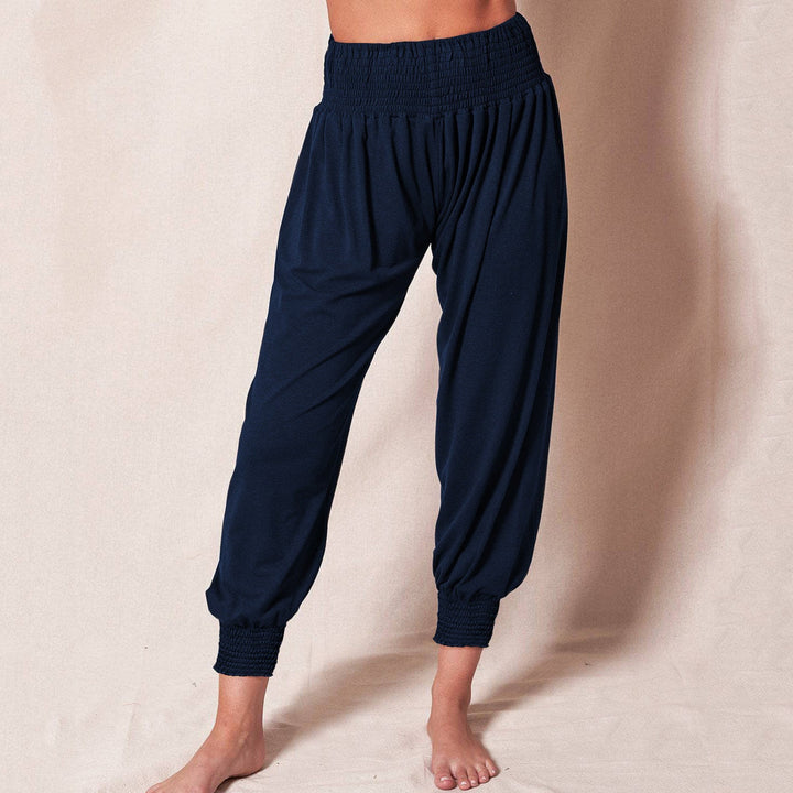 Damen weiche und bequeme Relax-Hosen mit elastischem Bund und buntem Design W&W Mode