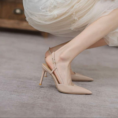 Damen Elegante Slingback Pumps mit spitzem Zehenbereich W&W Mode