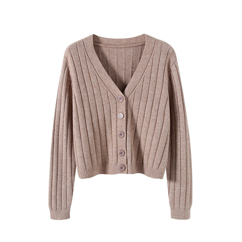 Damen-Kabelstrickpullover mit V-Ausschnitt