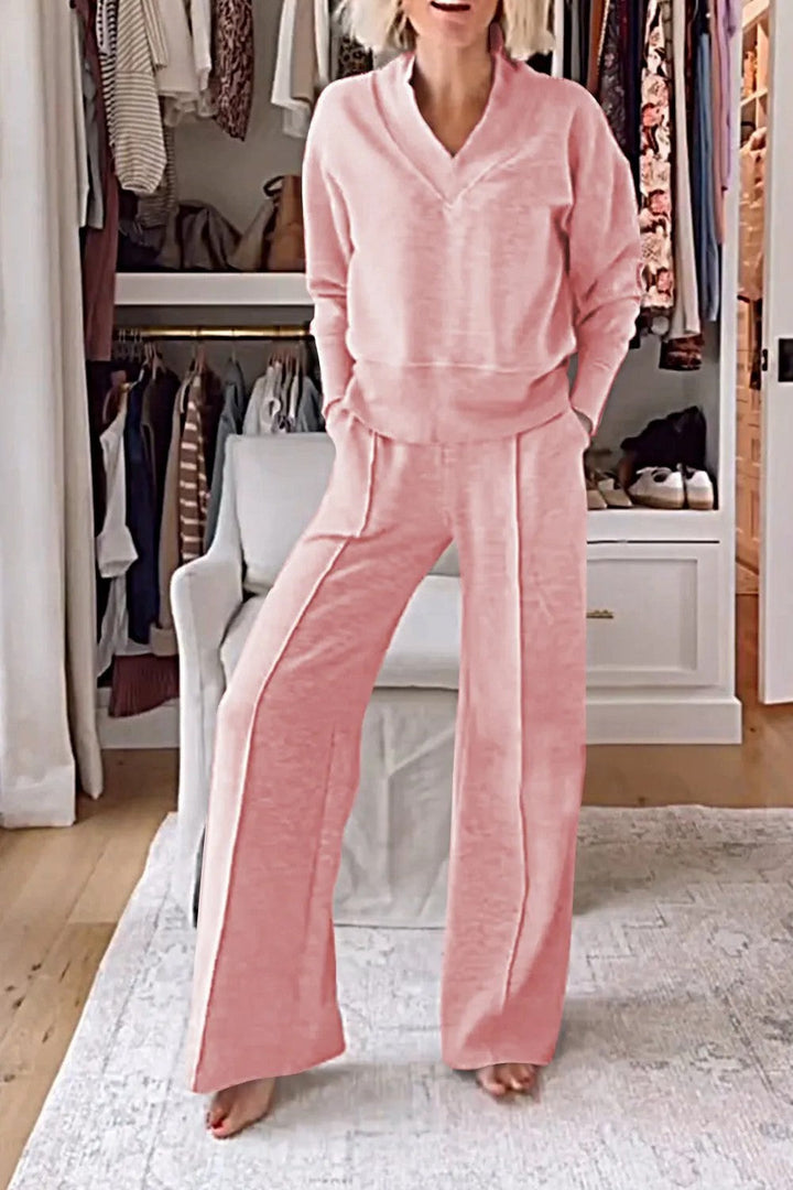 W&W Mode | Lockeres Oberteil und Hose mit weitem Bein Set
