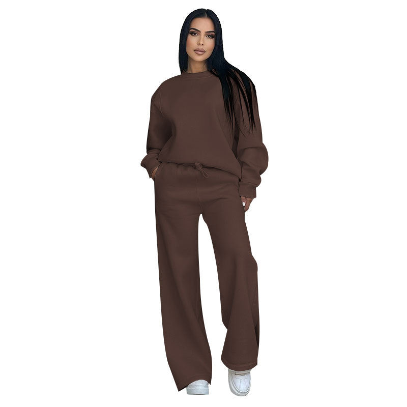 Damen Sport-Fleece-Set mit hochwertigem Reißverschluss und praktischem Taschen W&W Mode