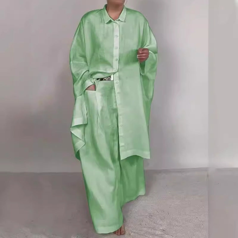 Damen Zweiteiler mit weiter Hose und Taschen