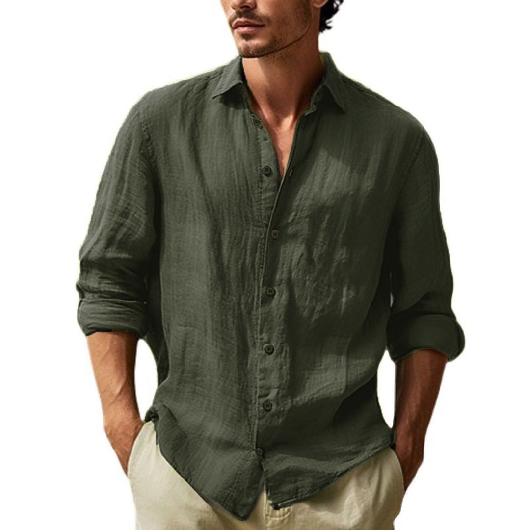 Herren Elegantes Leinenhemd mit modernem Schnitt und lässigem Look W&W Mode