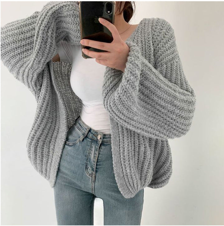 W&W Mode | Offener Strickjacke Aus Dickem Strick Für Damen