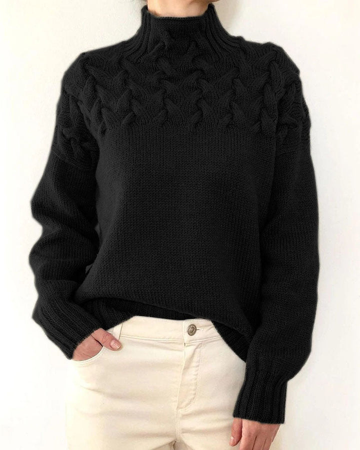 W&W Mode Einzigartiger geflochtener Rollkragenpullover