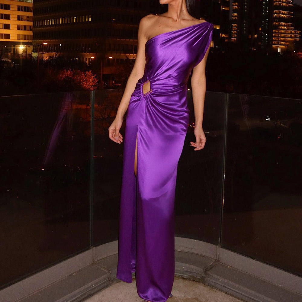 W&W Mode | Asymmetrisches Schulter-Abendkleid