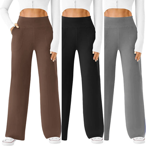 Damen bequeme Freizeithose mit seitlichen Taschen und elastischem Bund W&W Mode