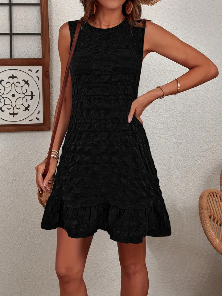 Damen ärmelloses Sommerkleid im strukturierten Design W&W Mode