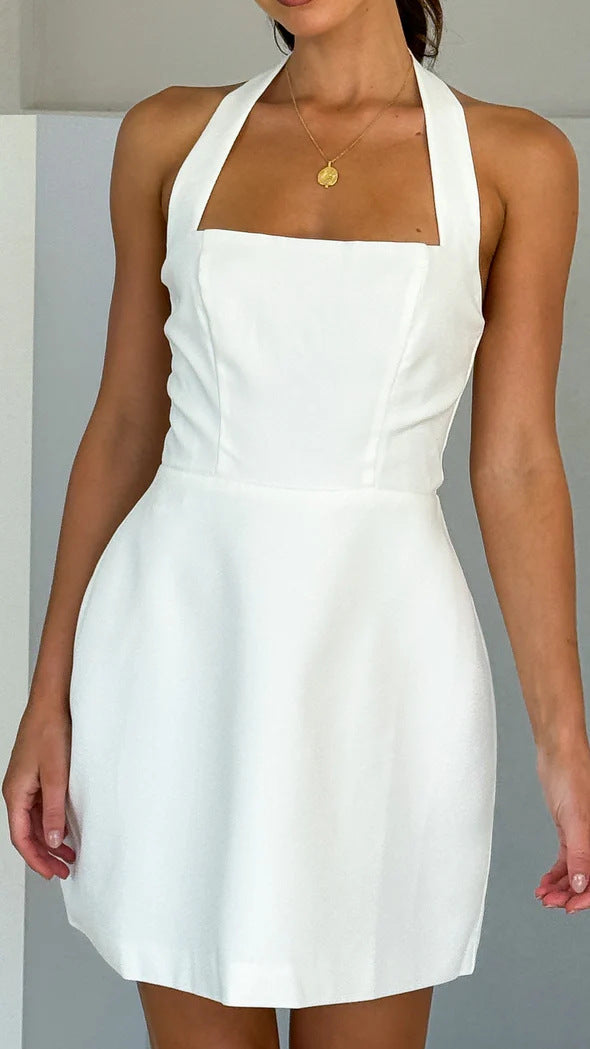 Damen Minikleid mit fließendem Schnitt und eleganten Halter-Details W&W Mode