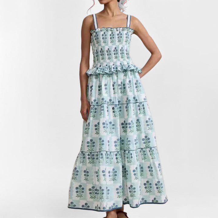 Damen maxikleid mit raffiniertem Blütenmuster W&W Mode