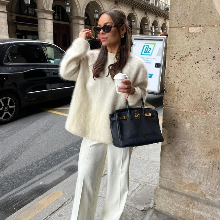 Damen lässiger, oversized Pullover aus weichem Strick W&W Mode