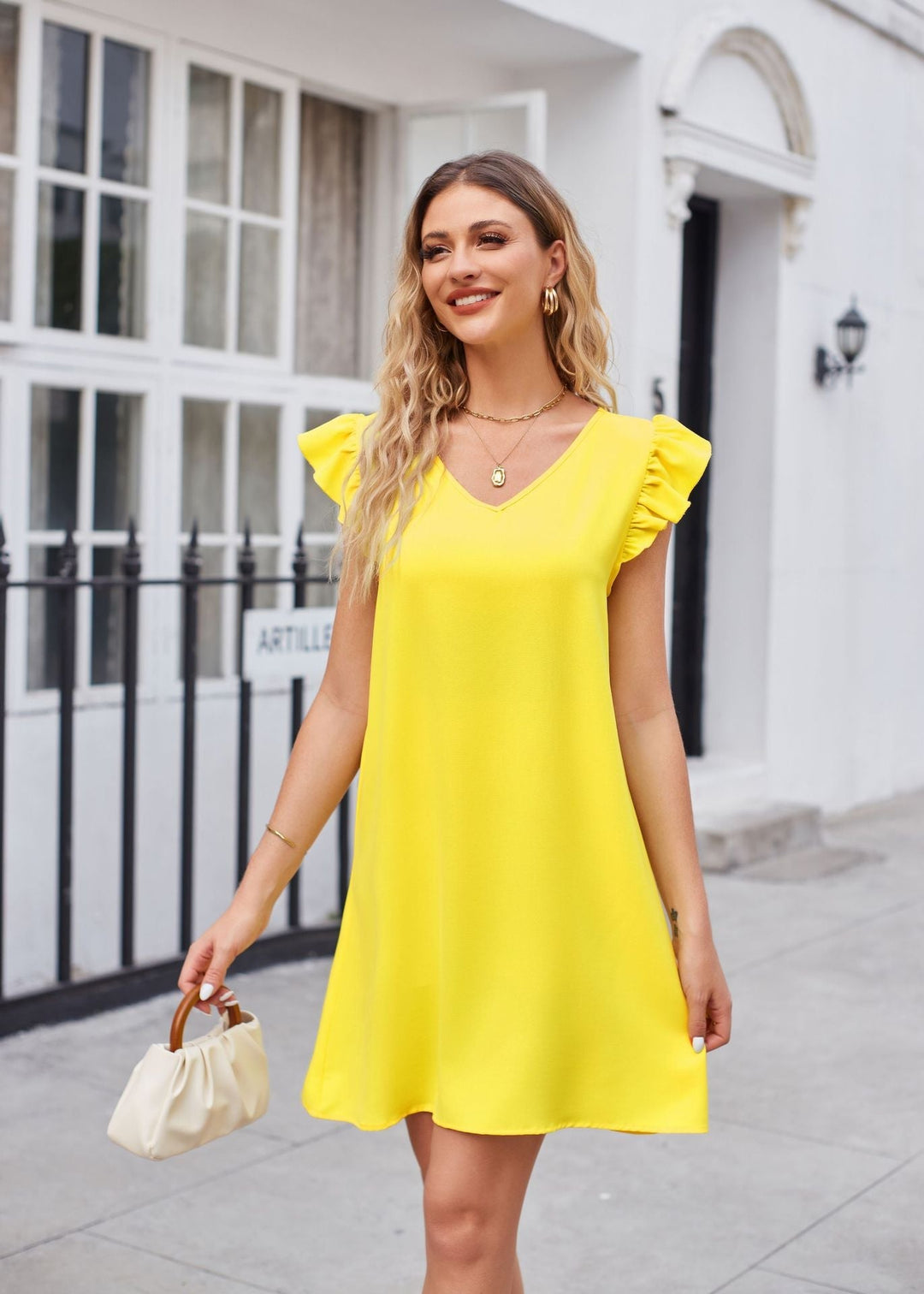 W&W Mode | Puffärmel Locker Bequem Modisch Kleid