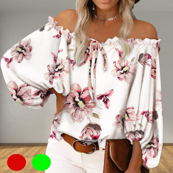 Damen Off-Shoulder-Bluse mit Blumenmuster W&W Mode