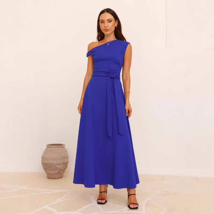 Damen Maxikleid mit asymmetrischem Schnitt und eleganter Drapierung W&W Mode