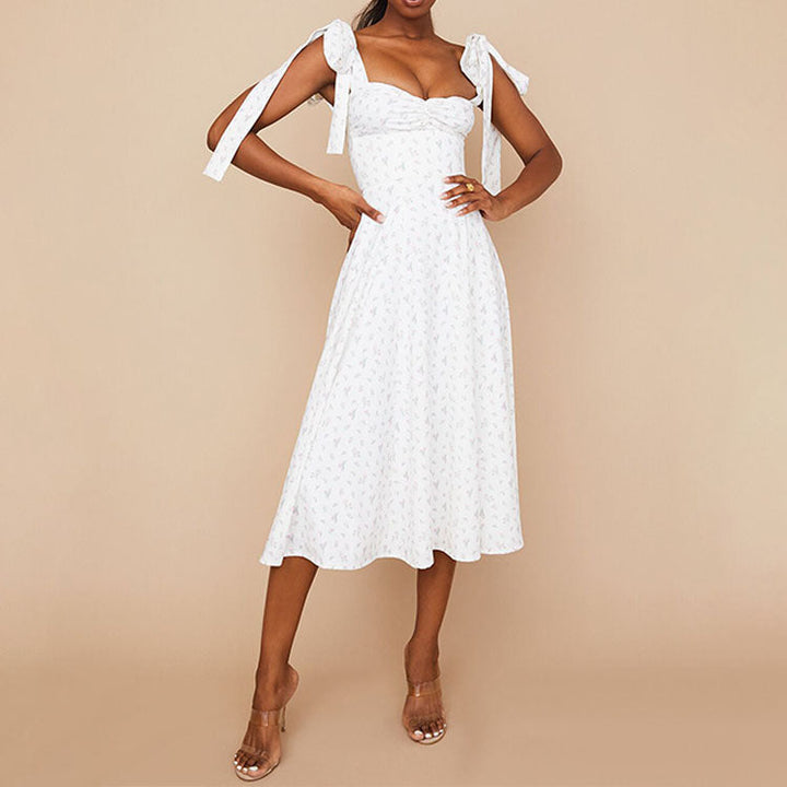 Damen Maxikleid mit tiefem Schlitz und gerafftem Oberteil W&W Mode