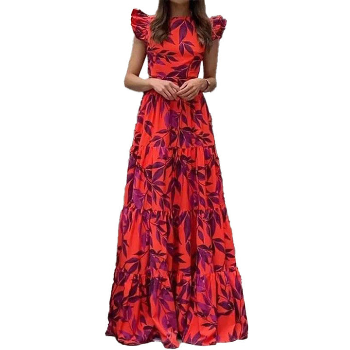 Damen Maxikleid mit Volantärmeln und schwingendem Rock W&W Mode