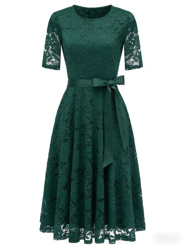 W&W Mode | Elegantes V-förmiges Spitzenabendkleid