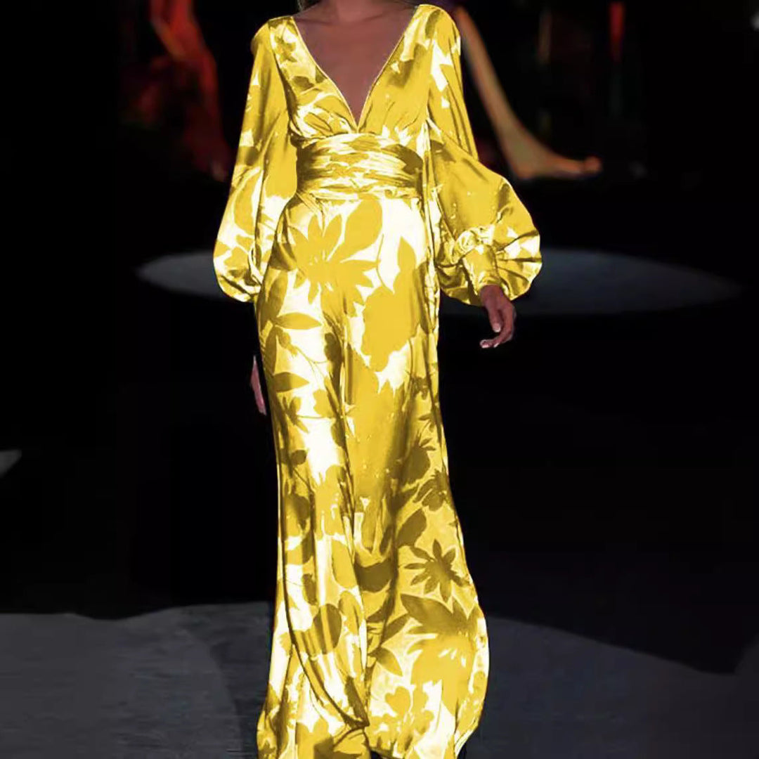 Leichtes Sommerkleid mit Blumenmuster und V-Ausschnitt für den Alltag | W&W Mode