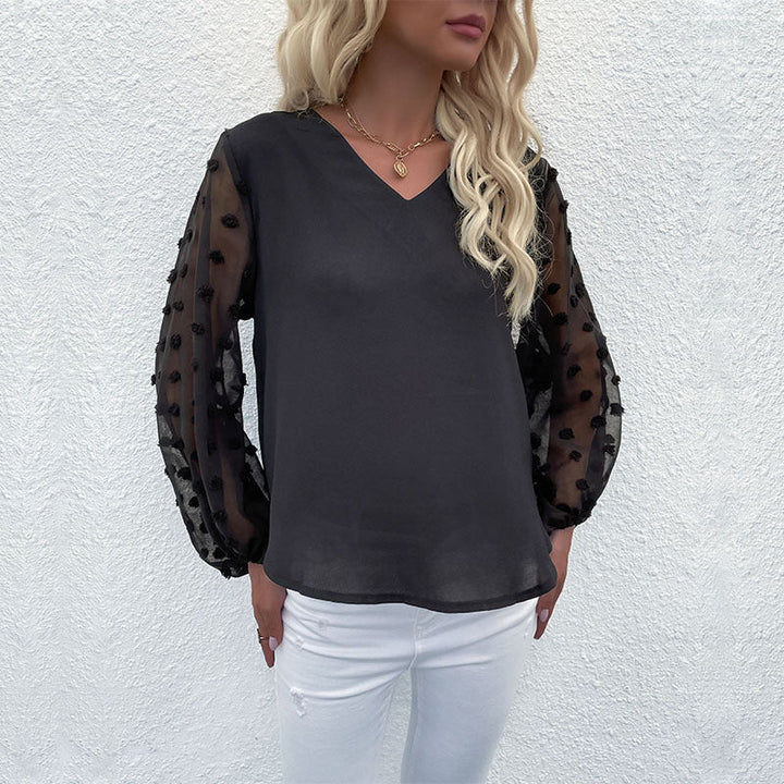 Damen Bluse mit eleganten Puffärmeln und strukturiertem Obermaterial W&W Mode