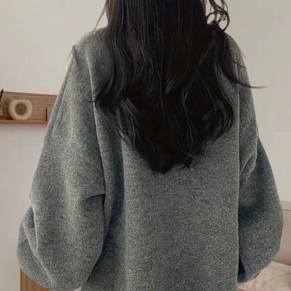 Damen Oversized Strickpullover mit eleganten Puffärmeln und modernem Design W&W Mode