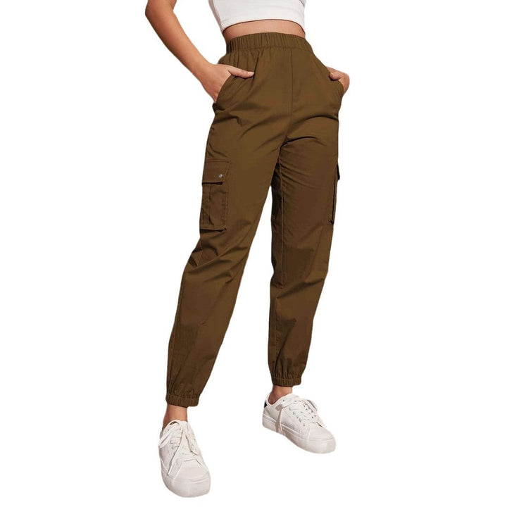 Damen Cargo-Hose mit elastischem Bund und praktischen Seitentaschen W&W Mode