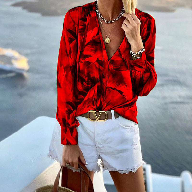 Damen Bluse mit floralem Muster und eleganter Schnittführung W&W Mode