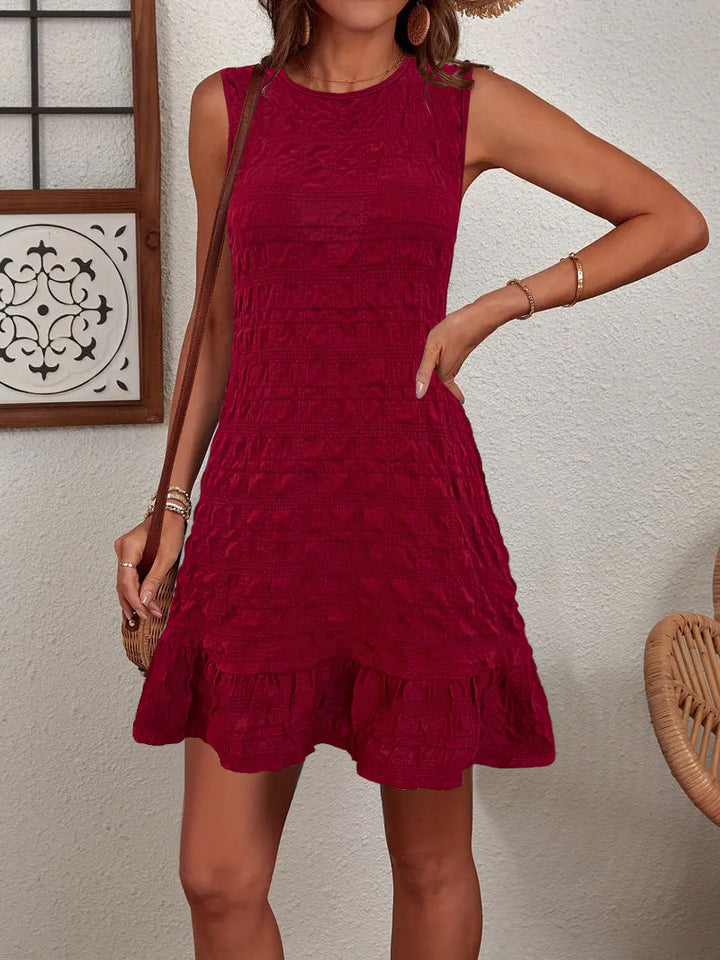 Damen ärmelloses Sommerkleid im strukturierten Design W&W Mode
