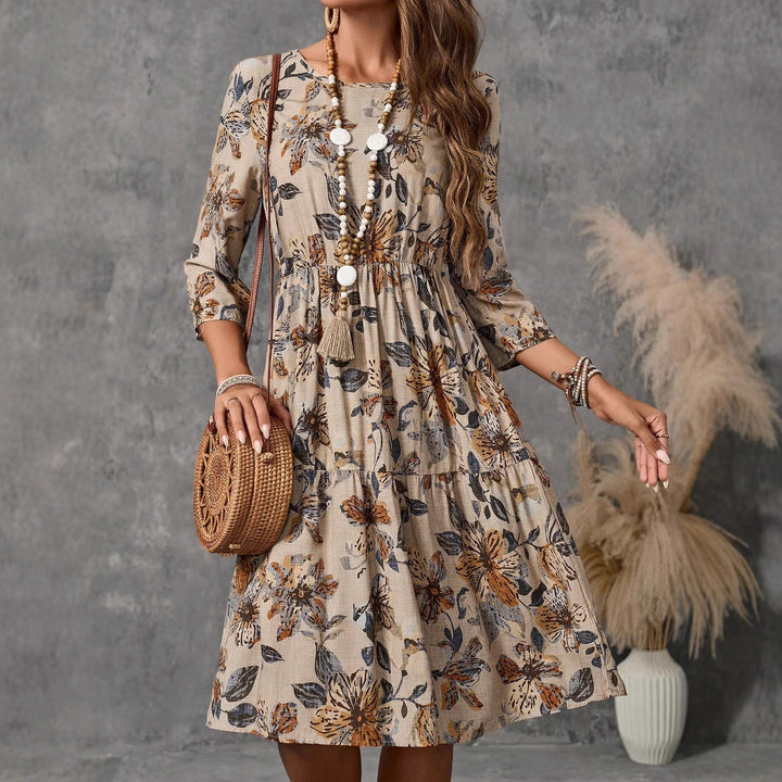 Damen Midikleid mit lockerem Schnitt und floralen Mustern W&W Mode