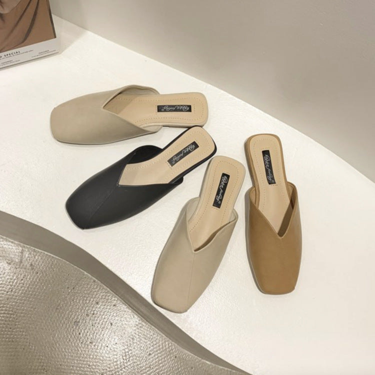Damen Modische Mules mit elegantem V-Ausschnitt W&W Mode