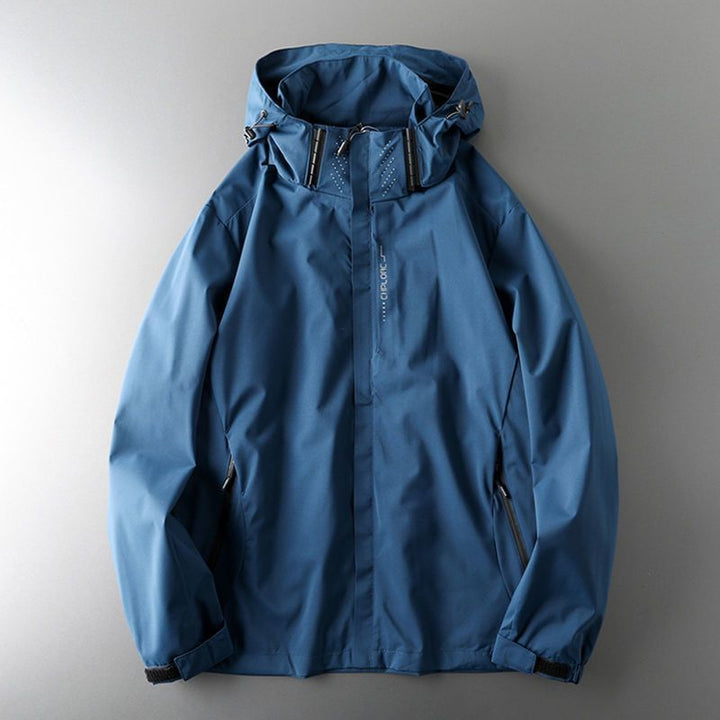 Unisex-Jacke mit Kapuze aus wasserabweisendem Material