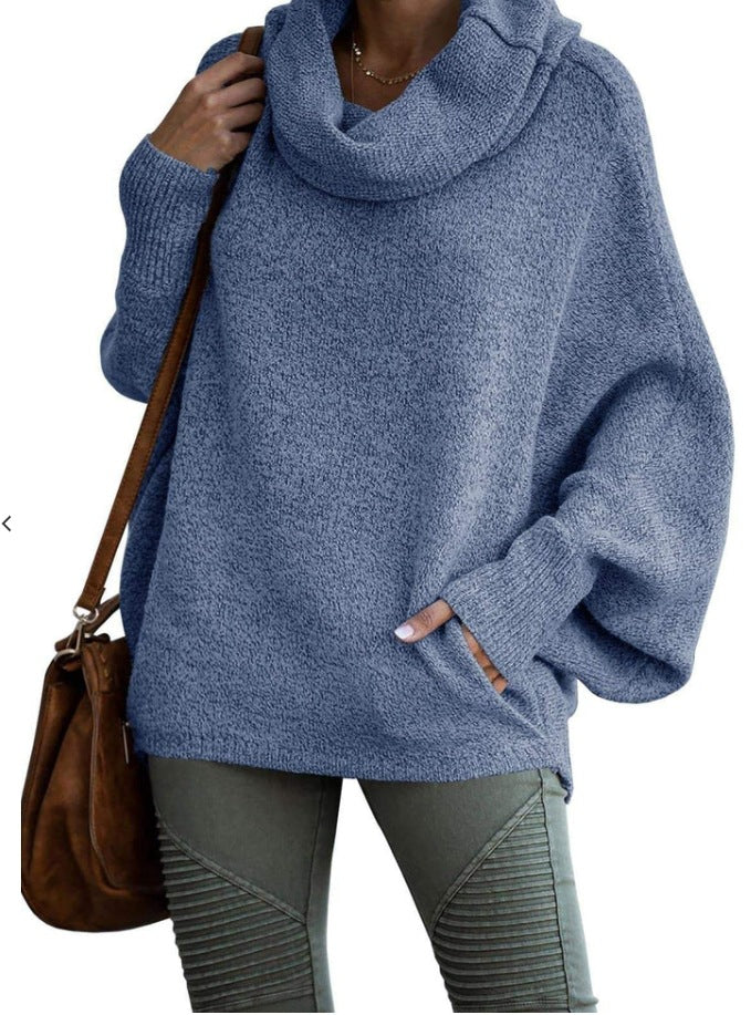 W&W Mode Unifarbene Laterne lockerer langärmeliger Pullover Sweatshirt