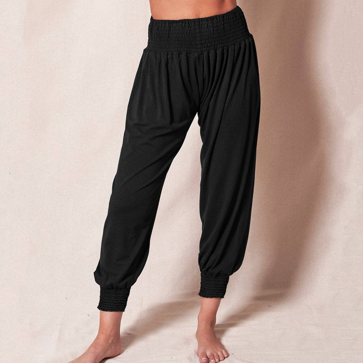 Damen weiche und bequeme Relax-Hosen mit elastischem Bund und buntem Design W&W Mode