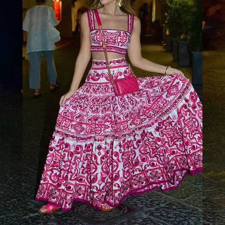 Damen Maxi Kleid mit aufwendigem floralem Druck W&W Mode