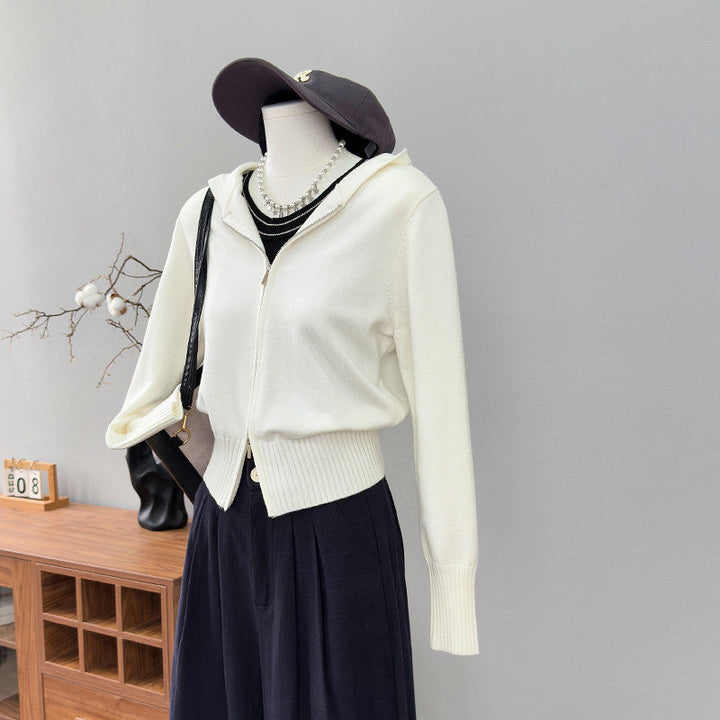 W&W Mode | Strickjacke Mit Kapuze Und Reißverschluss