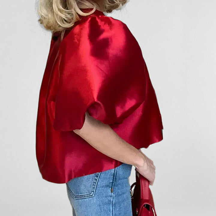 Damen Bluse mit voluminösen Puffärmeln und modernem Design W&W Mode