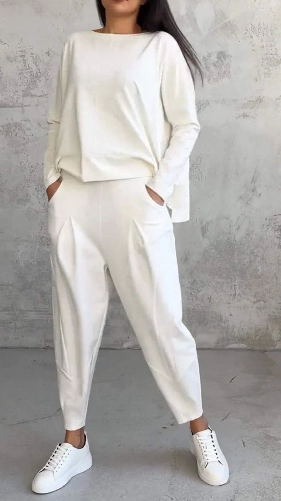 Damen Lässiger Zweiteiler aus hochwertigem Stoff W&W Mode