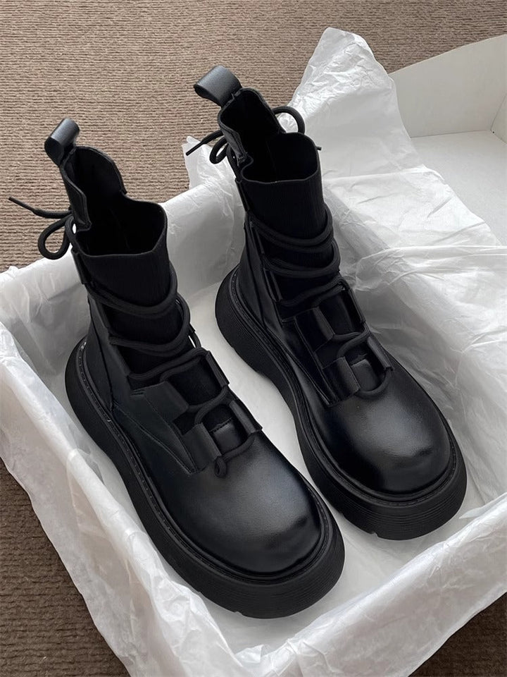 Damen derbe Stiefel mit grober Sohle