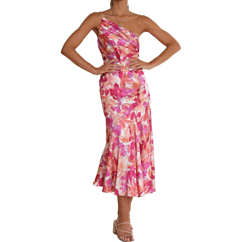 Damen Maxikleid mit schulterfreiem Design und elegantem Drapierungseffekt W&W Mode