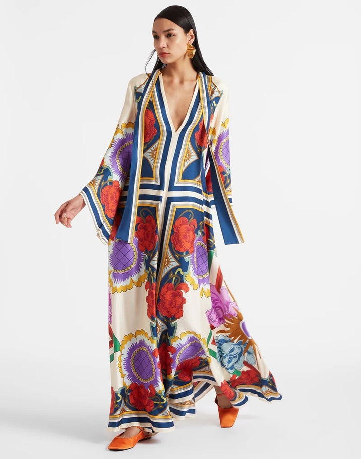 W&W Mode | Bedrucktes Dreiviertelarmkleid
