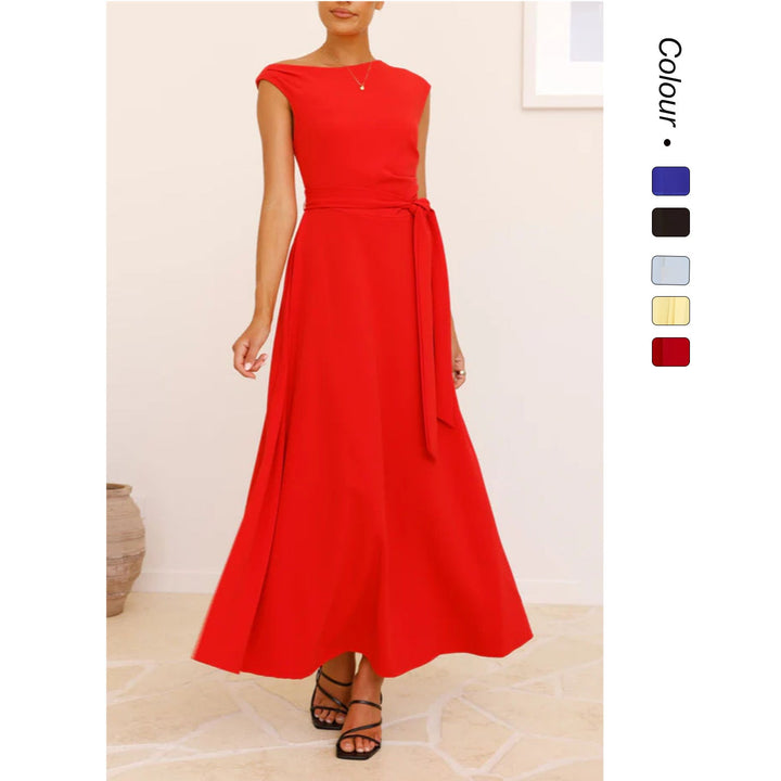 Damen Maxikleid mit asymmetrischem Schnitt und eleganter Drapierung W&W Mode