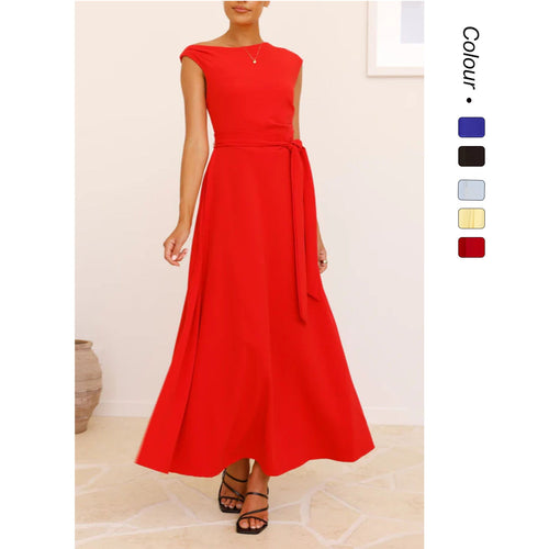 Damen Maxikleid mit asymmetrischem Schnitt und eleganter Drapierung W&W Mode