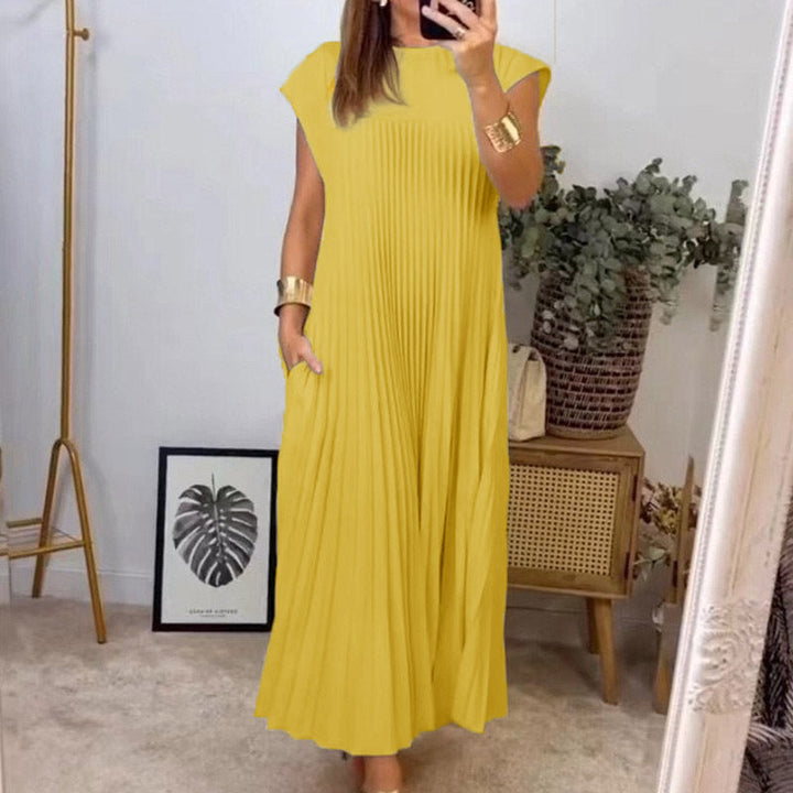 Damen Plissiertes Maxikleid mit elegantem Schnitt und dekorativen Details W&W Mode