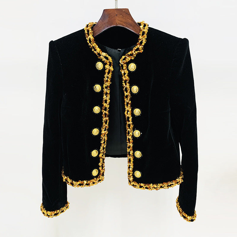 Jacke mit geknöpftem Rundhalsausschnitt