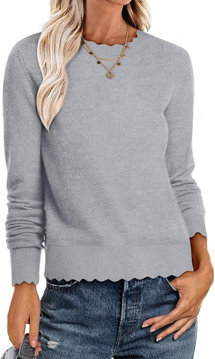 Damen Sweater mit Wellenkante W&W Mode
