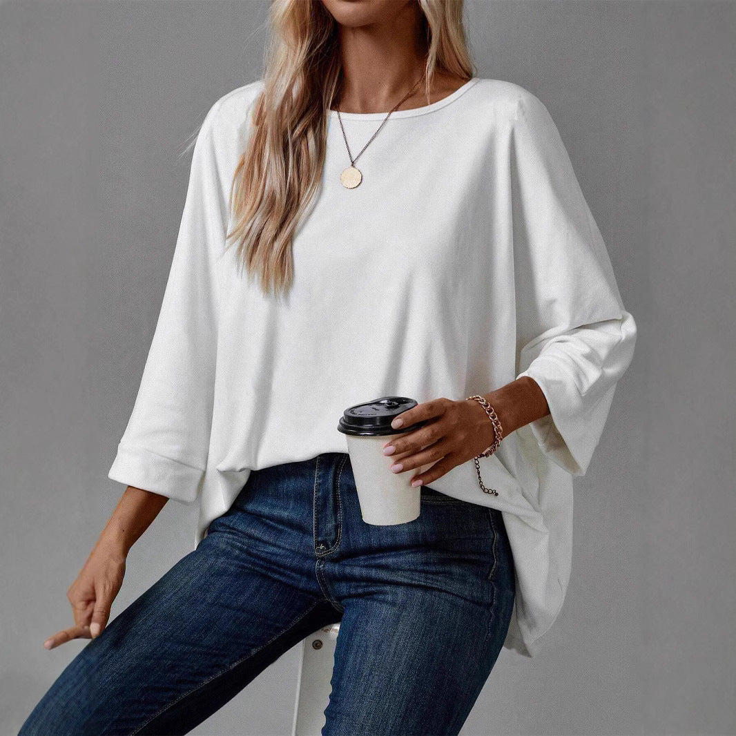 Damen oversized T-Shirt mit weitem Schnitt und moderner Silhouette W&W Mode