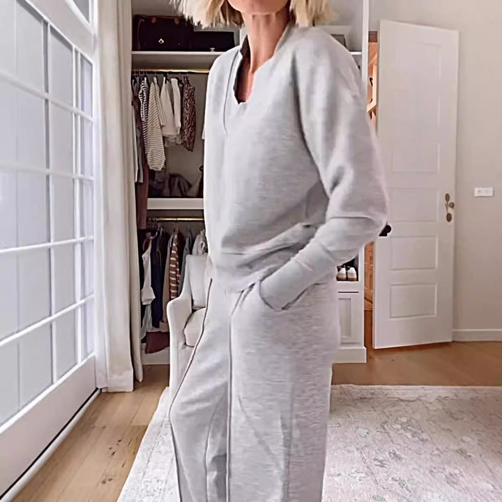 W&W Mode | Lockeres Oberteil und Hose mit weitem Bein Set
