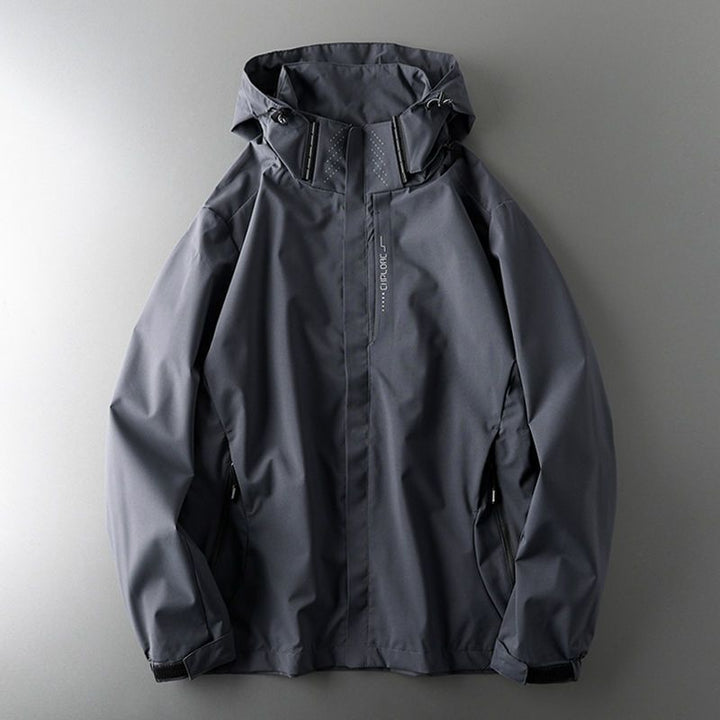 Unisex-Jacke mit Kapuze aus wasserabweisendem Material