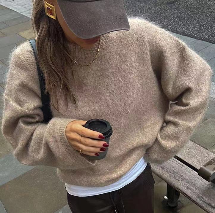 Damen lässiger, oversized Pullover aus weichem Strick W&W Mode